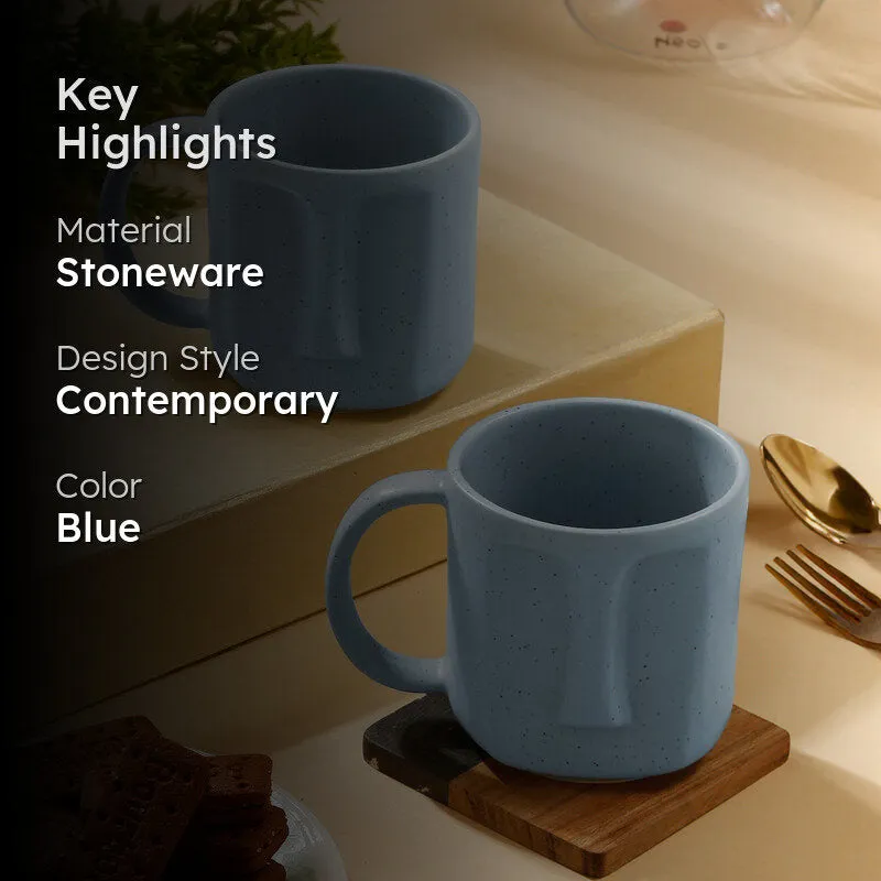 Cuppa Stoneware Coffee Mug (420 mL Each,Blue) - Set Of Two media 2