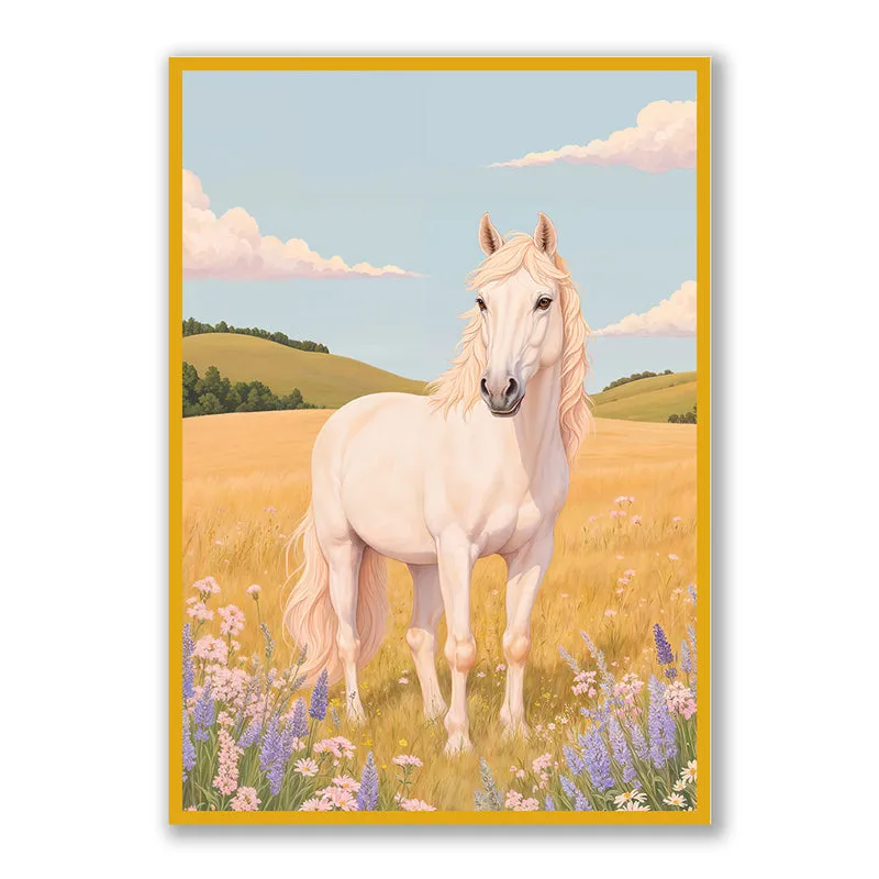 Gazing Horse Wall Art with Gold Frame media 3