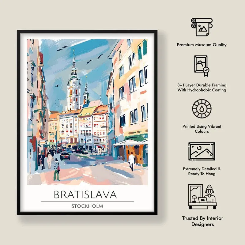 Vintage Bratislava Framed Canvas Wall Painting media 8