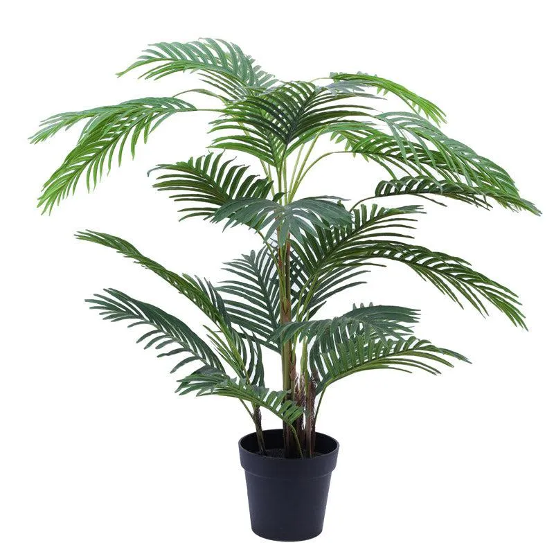 Artificial Realistic Areca Palm Plant With Black Plastic Pot - 4.3 Feet media 3