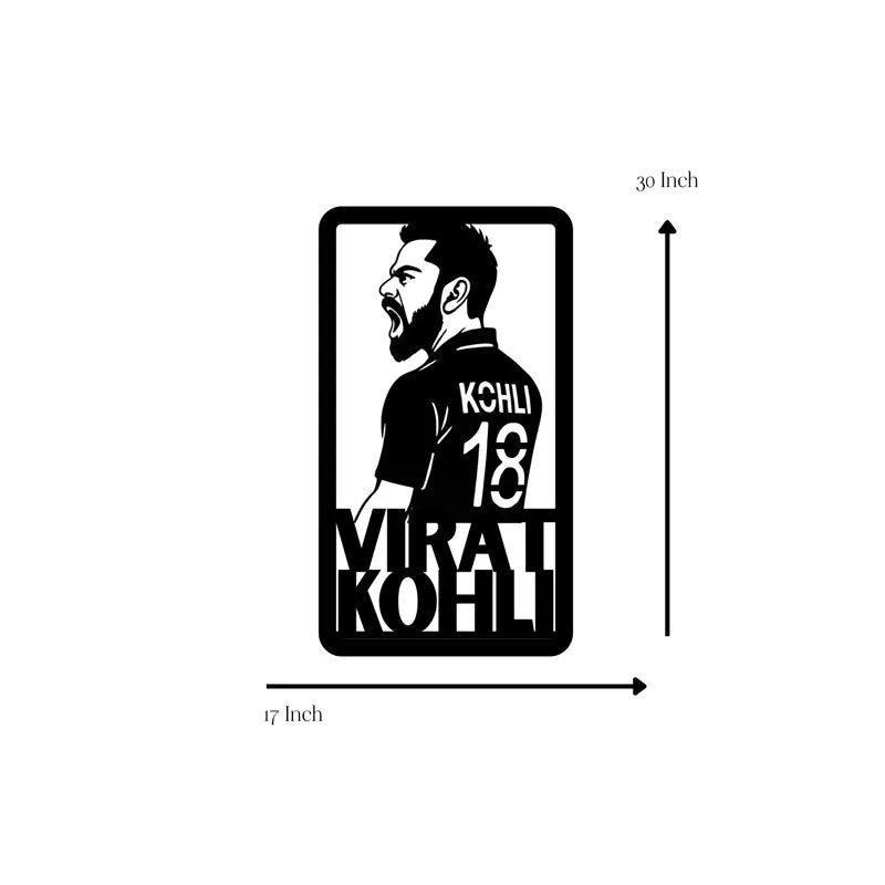 Virat Kohli Silhouette Iron Wall Accent media 5