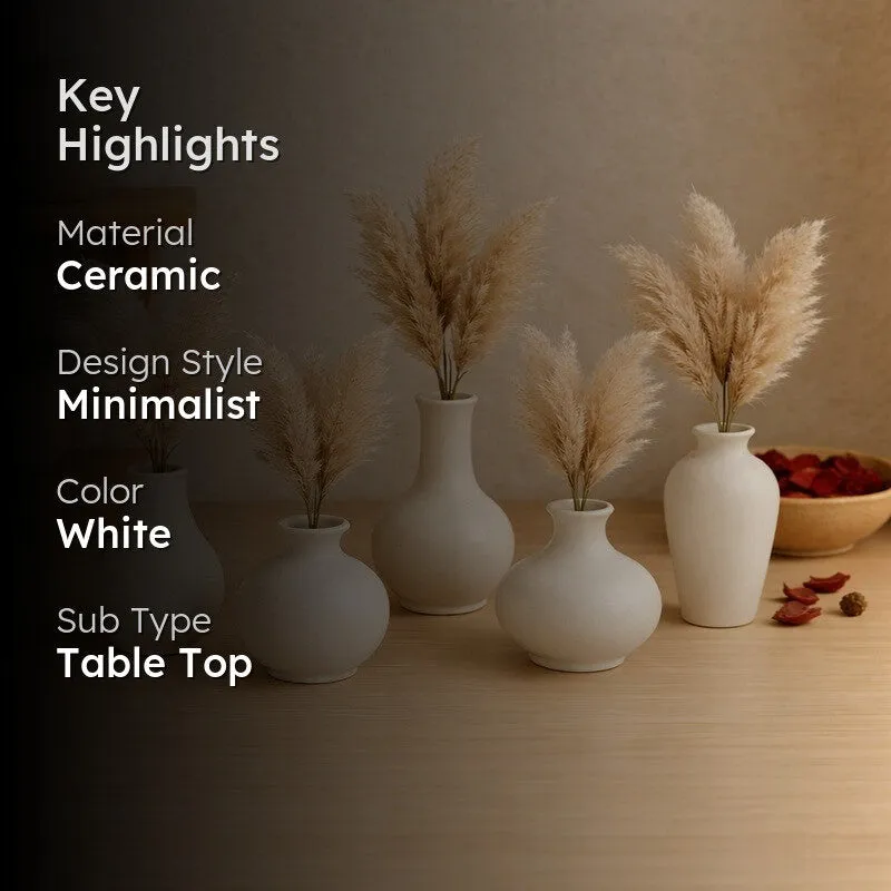 Petite Floral Ceramic Vase - Set of Five media 2