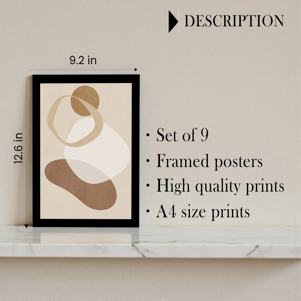 Elaris Paper Wall Art With Frame - Set Of Nine media 6
