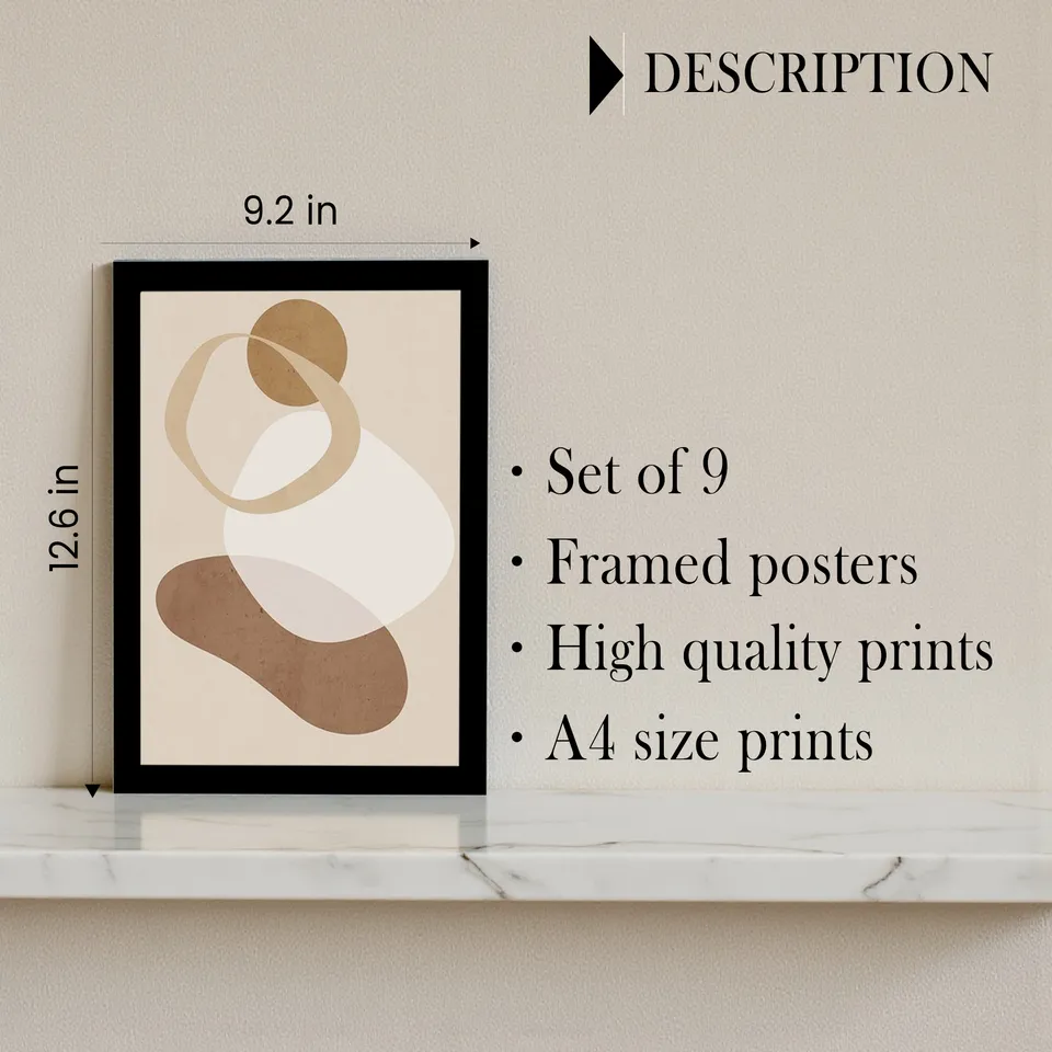 Elaris Paper Wall Art With Frame - Set Of Nine media 6