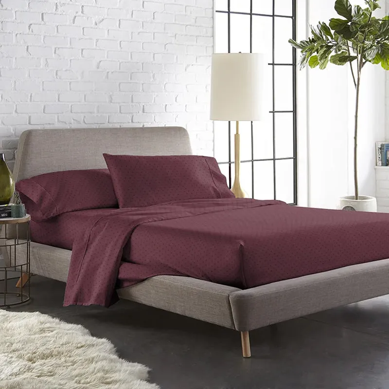 Swiss Dot Cotton Pillow Cover (Merlot,300TC) - Set Of Two media 7