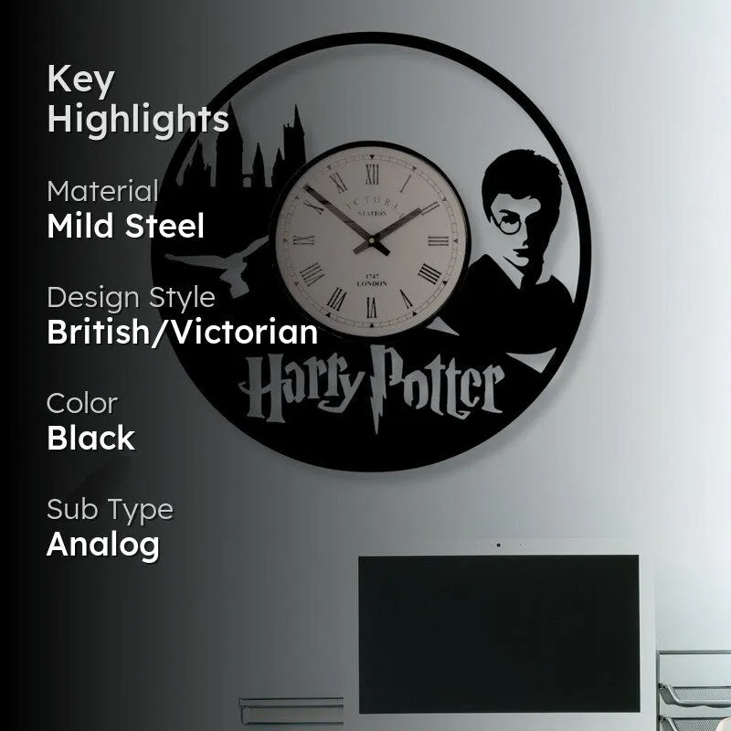 Harry Potter Steel Analog Wall Clock - Black media 2