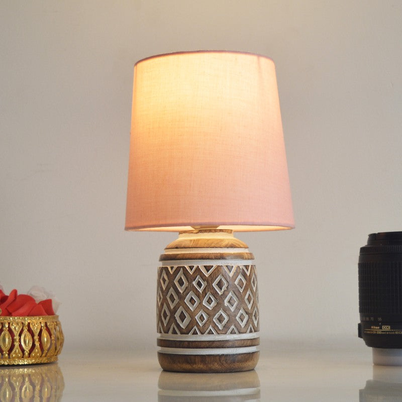 CleanEdge Wooden Table Lamp - Pink media 4