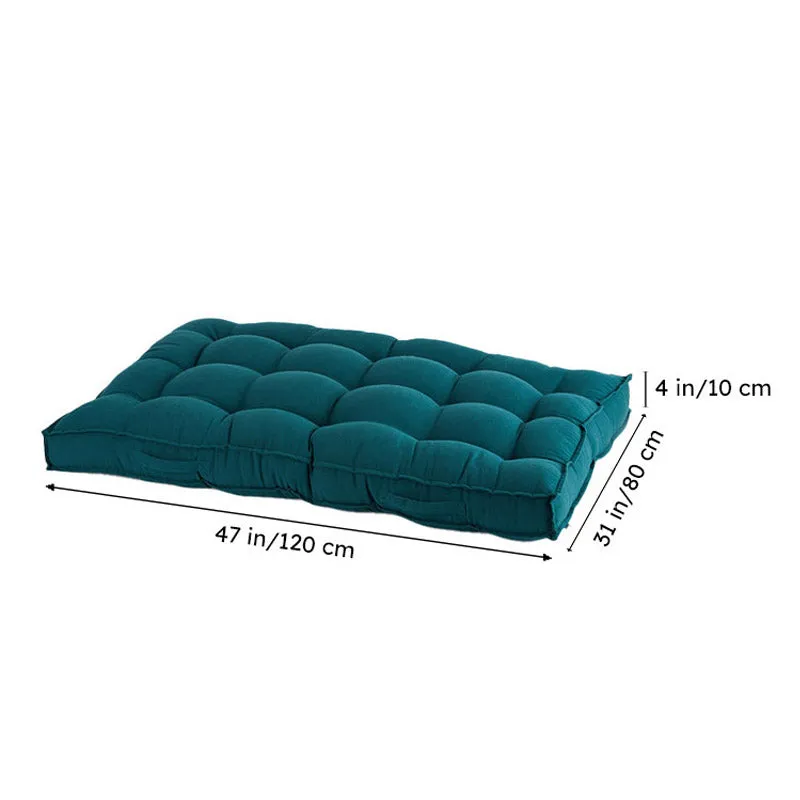 Plushport Solid Cotton Floor Cushion (Dark Teal) - Set Of Two media 8