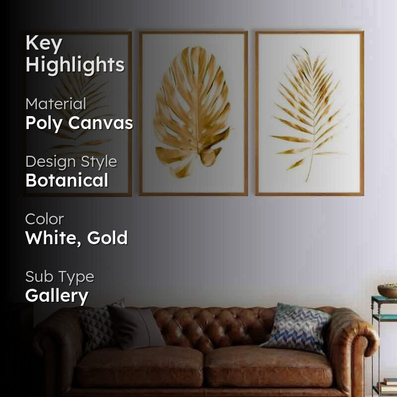 Gold Bay Framed Poly Canvas Wall Art - Set Of Three media 2