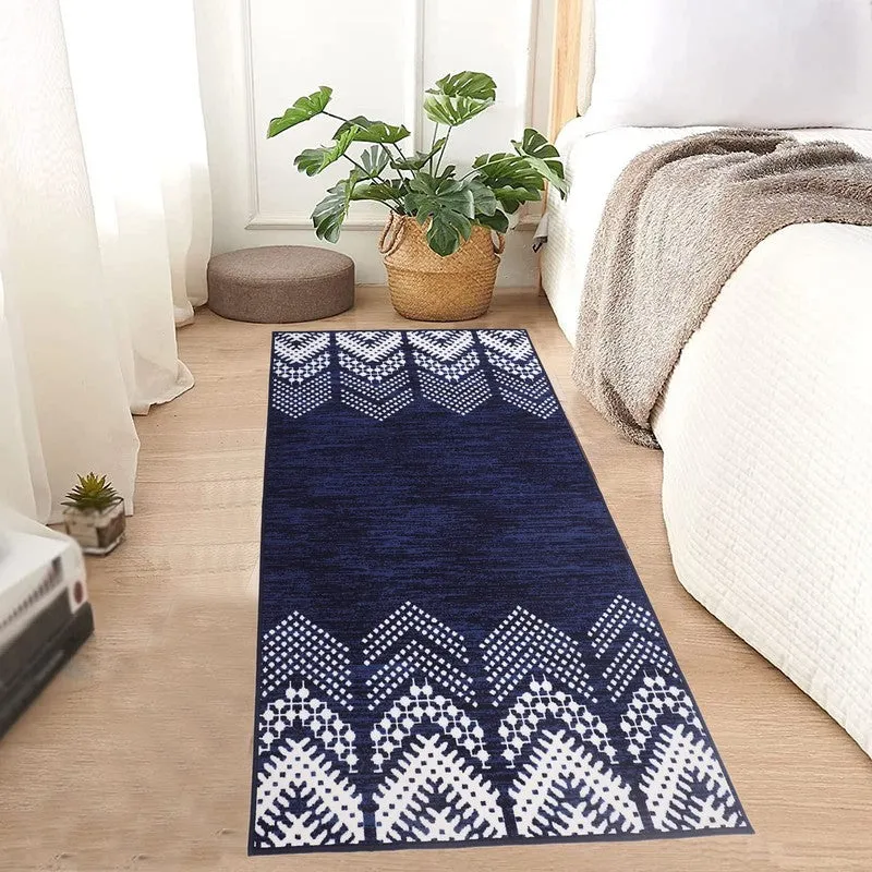 Deep Chevron Nylon Runner Rug - Blue media 3