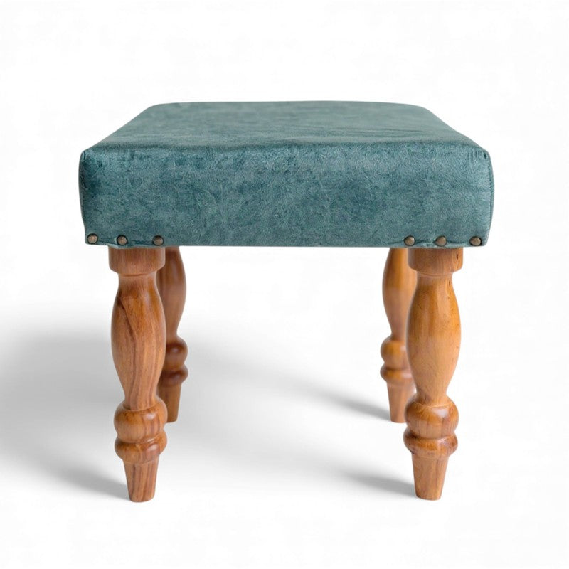 Axiro Sheesham Wooden Bench - Blue media 5