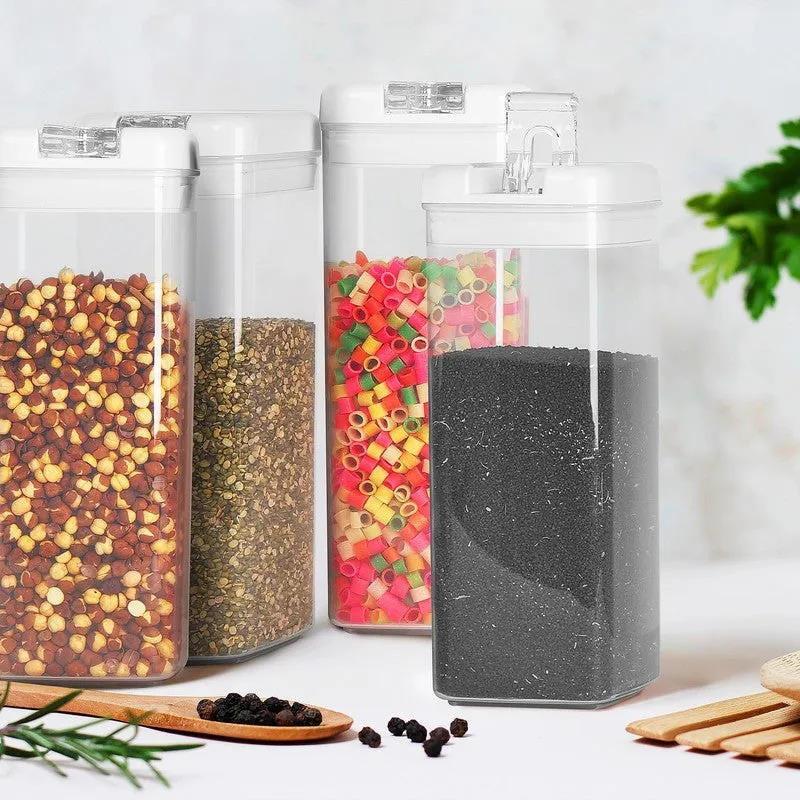 Snaplock Clear Harvest  Air Tight Container (White/1500 mL Each) - Set of Four media 4