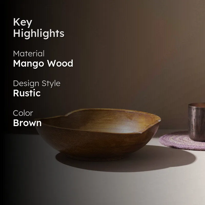 Sajiro Handcrafted Mango Wood Serving Bowl -  1250 mL media 2