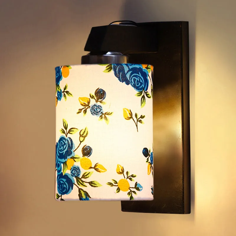 Eyrie Printed Wooden Wall Lamp - Blue media 5
