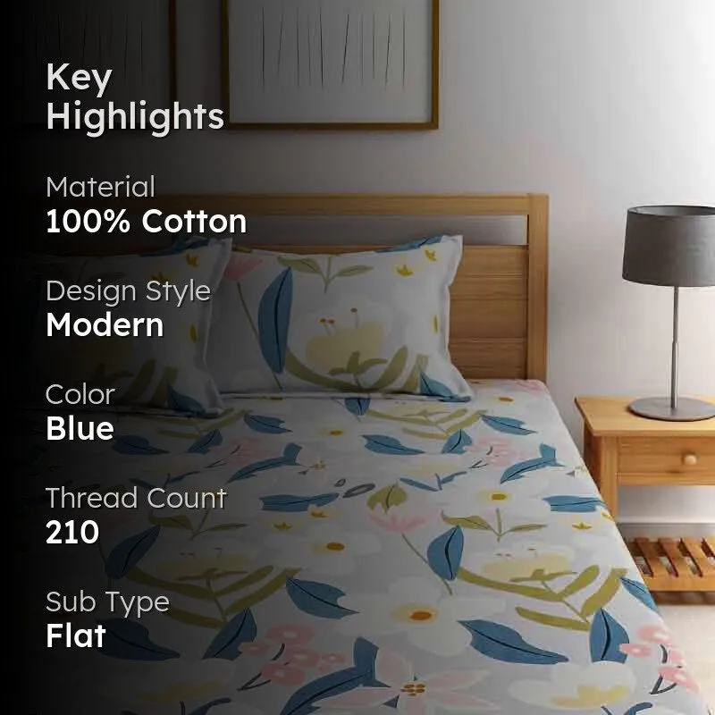 The Message of Florals Cotton Bedsheet - 210 TC media 2