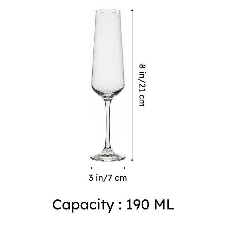 Timeless Bohemia Crystal Flute Glasseses (190ml ) - Set Of Six media 8