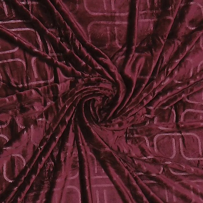 Monte Carlo Warmora Geometric Print Polyester Blanket (Maroon) - 210 GSM media 6