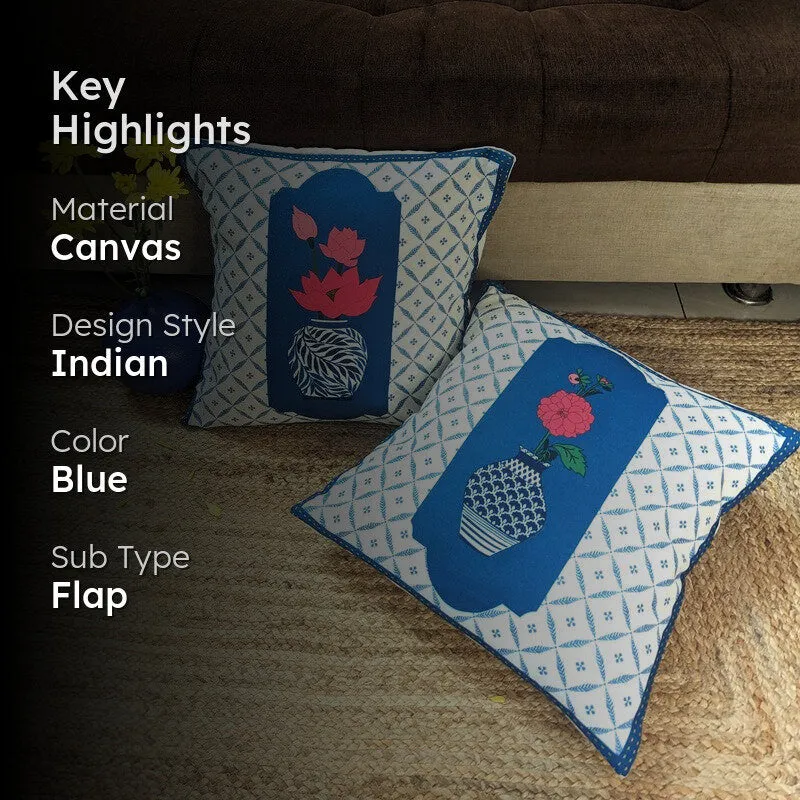Decorative Vase Panels Cushion Cover - Set Of Two media 2