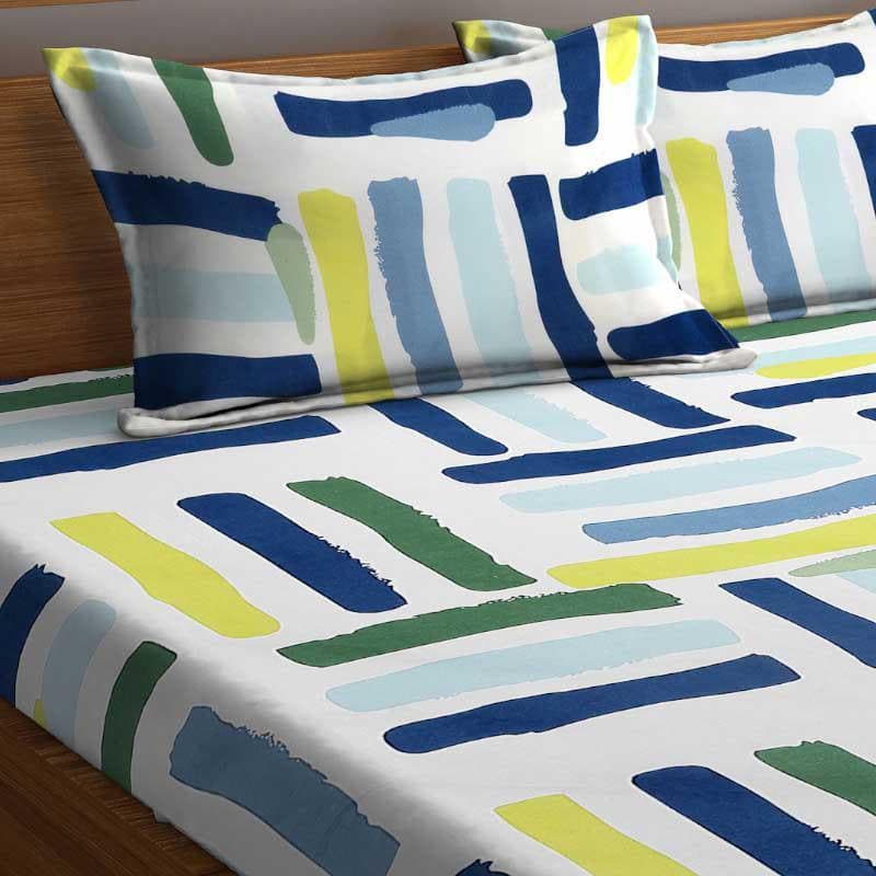 Illustrator Brush Stroke Microfiber Bedsheet - 130 GSM media 4