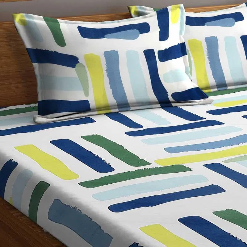 Illustrator Brush Stroke Microfiber Bedsheet - 130 GSM media 4