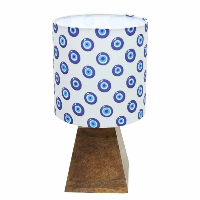 Semi Pyramid Eye Fabric Table Lamp - Purple,Brown media 5