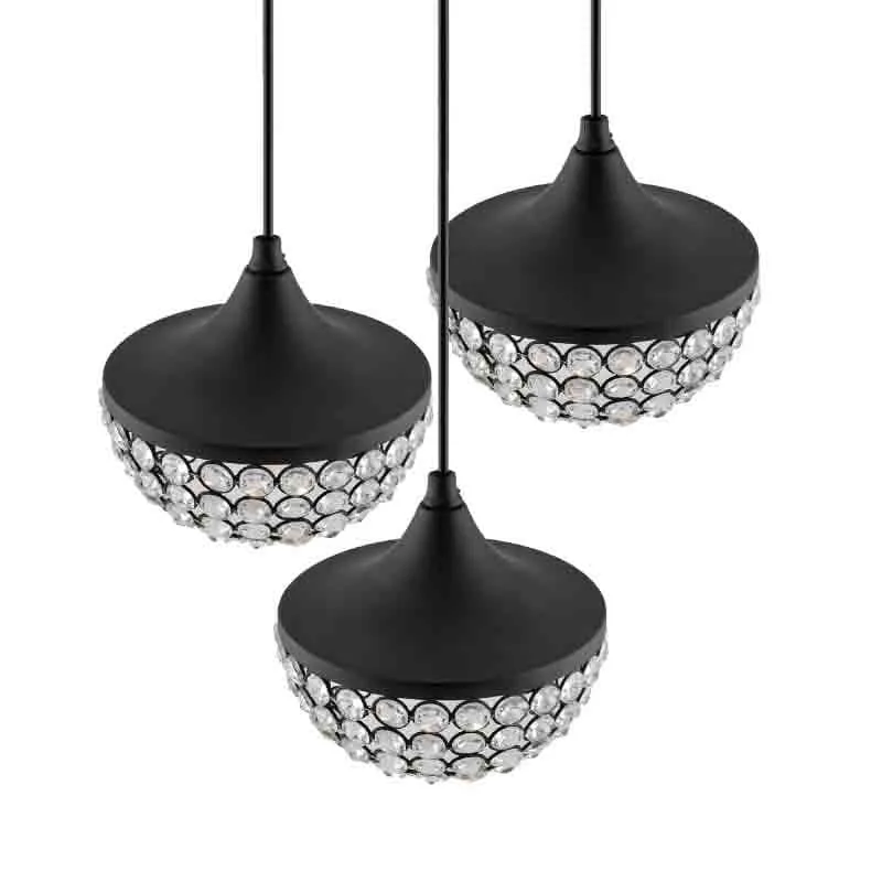 Crystal Crown Metal Clustered Ceiling Lamp media 4