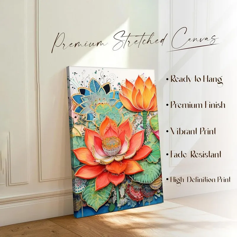 Flame Lotus Wall Art Without Frame media 5