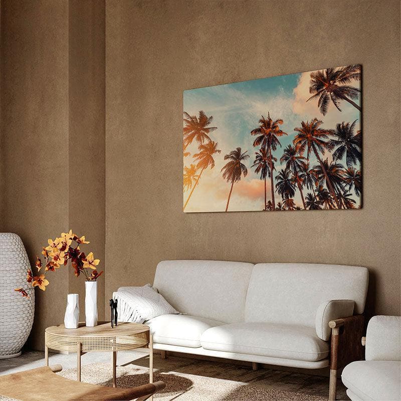 Tall Palm Trees Canvas Wall Painting - Black Frame media 3