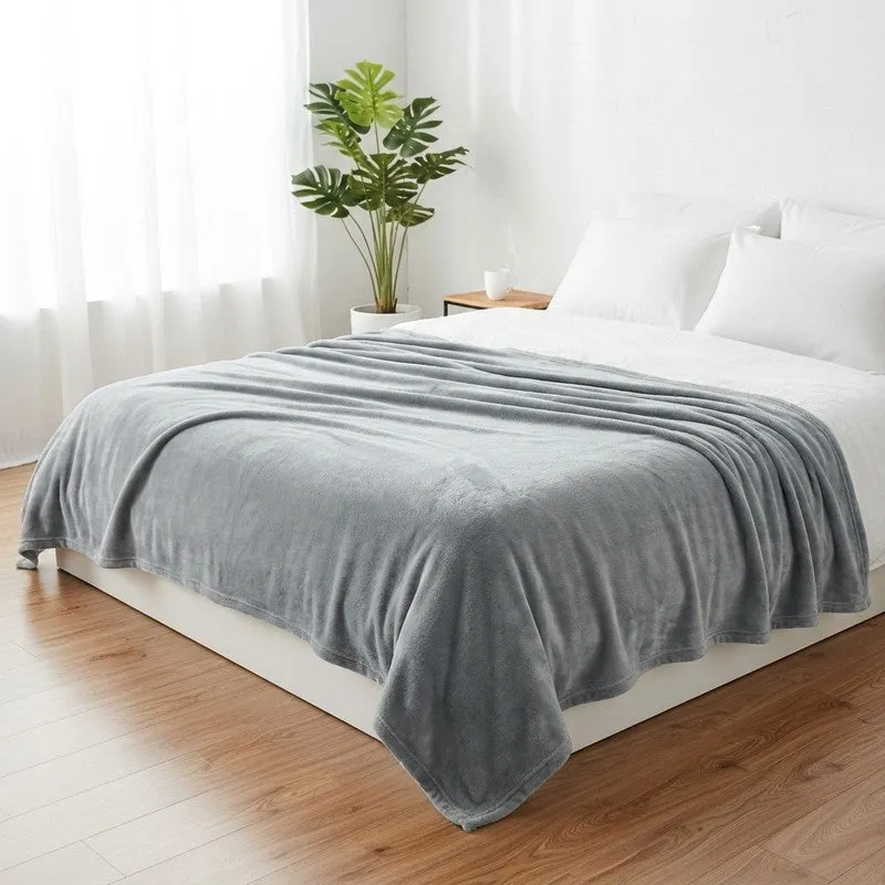 Soft Elite Blanket(Grey) - 220 GSM media 1