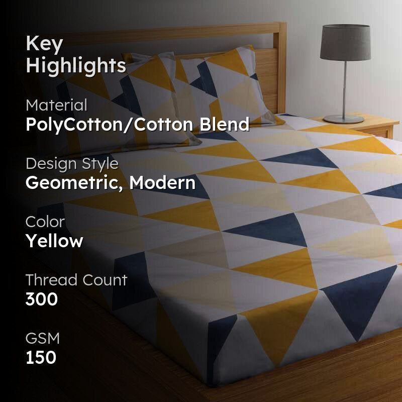 Compliment Geometry Printed Bedsheet - 150 GSM media 2