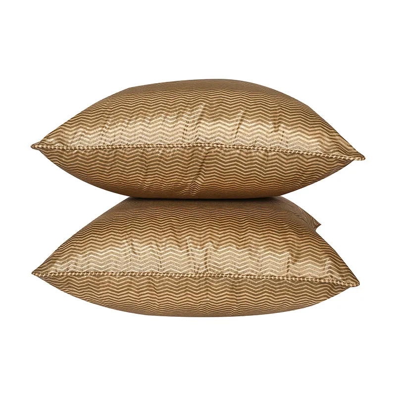 Silk Nest Woven Cushion Cover (Gold) - Set Of Two media 5