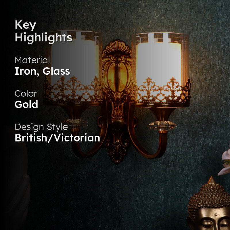 Epoch Iron Wall Lamp With Glass Shade media 2