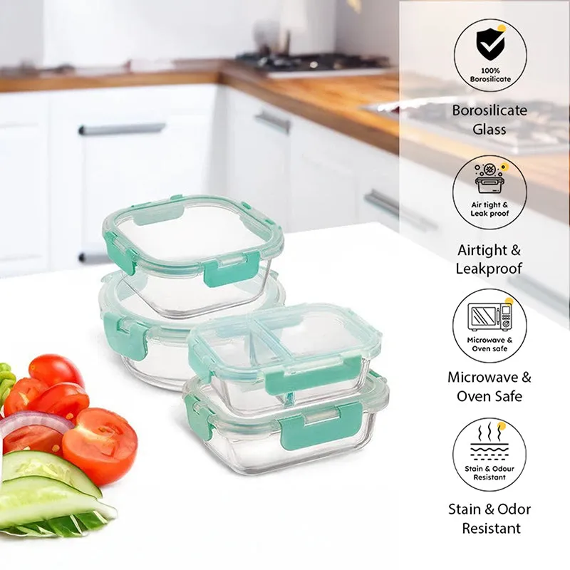 Crusade Glass Container (390, 580, 640, 800 ML) - Set Of Four media 1