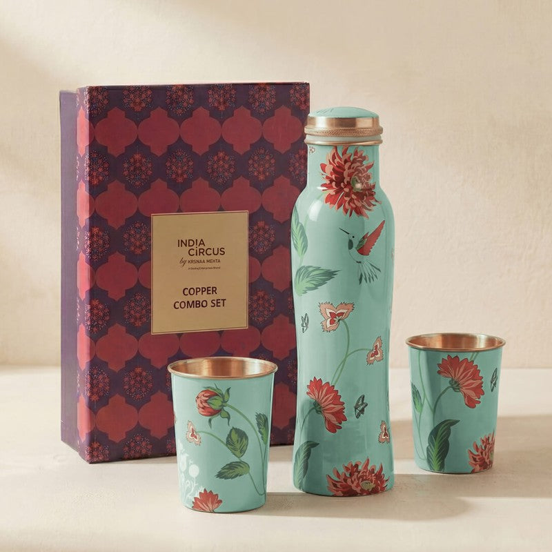 Zinnian Jazz Copper Bottle with Glasses - Three Piece Set media 3