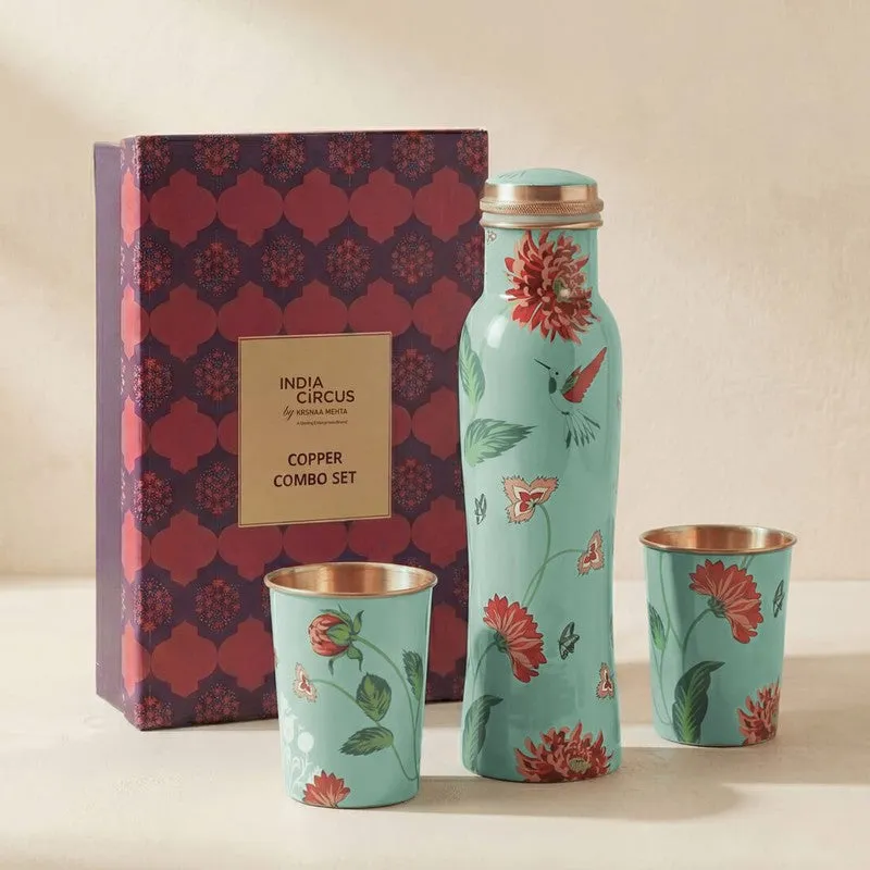 Zinnian Jazz Copper Bottle with Glasses - Three Piece Set - 3