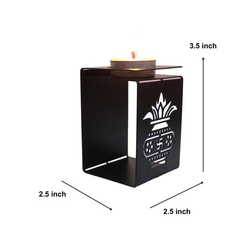 Swastika Kalash Tealight Candle Holder - Set Of Two media 4