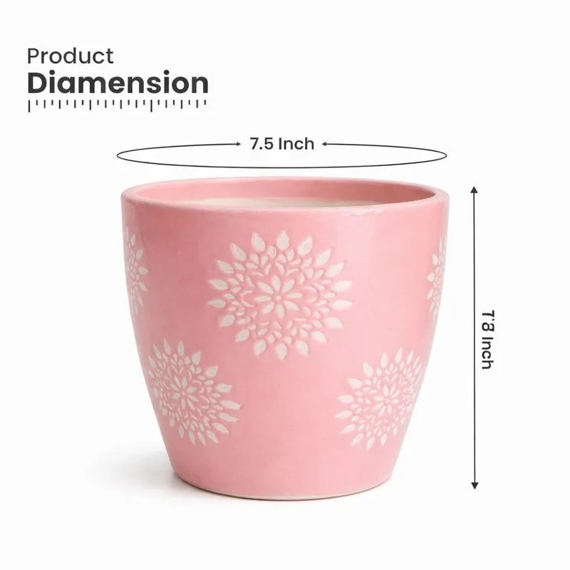 Flora Blush Ceramic Planter (Pink) - Set of Two media 4