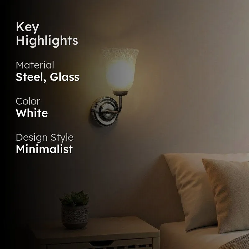Brushed Nickel Glass Wall Lamp media 2