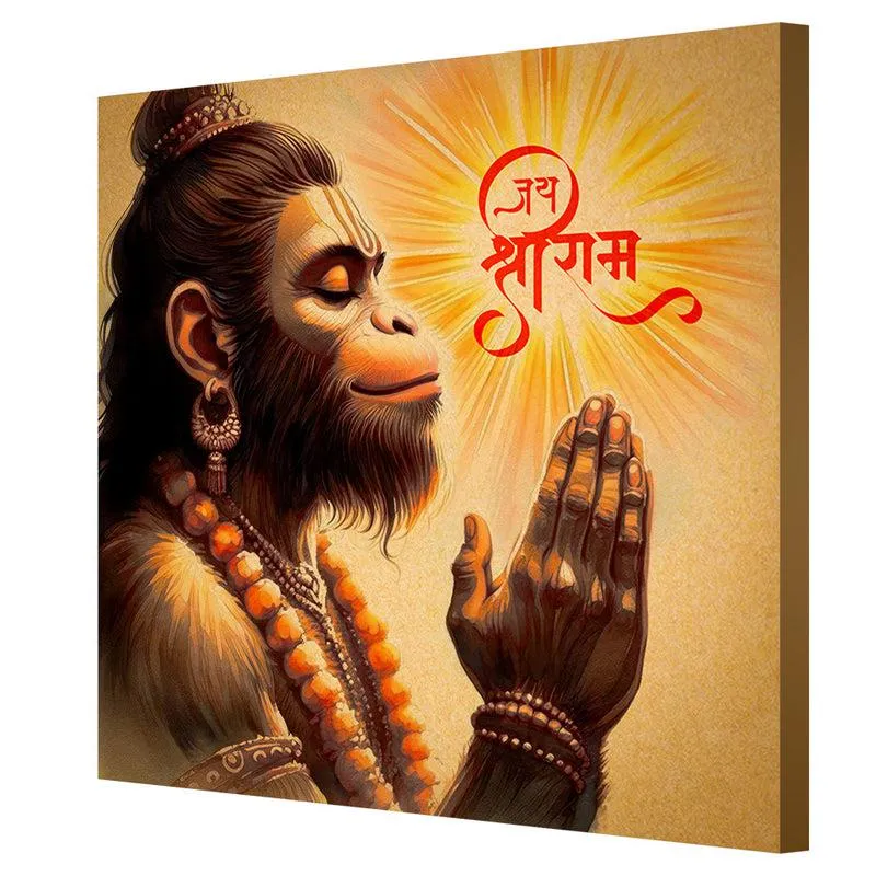 Hanuman Fiery Aura Poly Canvas Wall Painting media 5