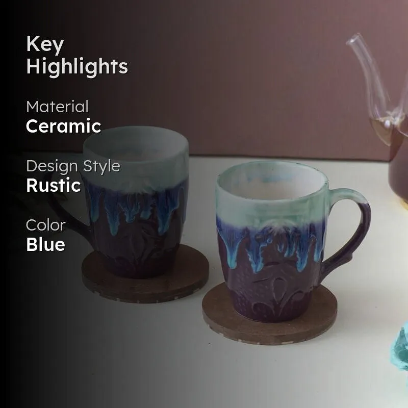 Water Ceramic Coffee Mug (300 mL) - Two Piece Set media 2