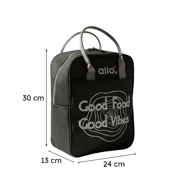 Good Food Polyester Lunch Bag - Black & Grey media 9