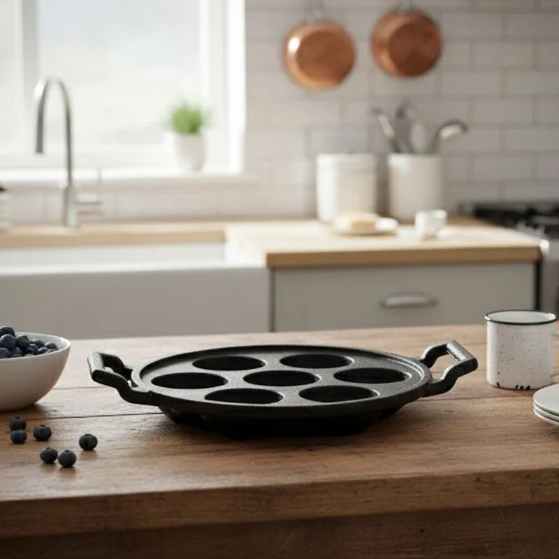 Duogrip Round Cast Iron Paniyaram Pan media 1