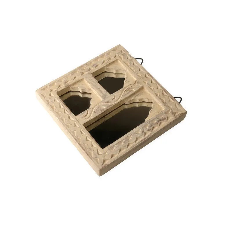 Ozyra Rustic Mango Wood Wall Mirror media 8