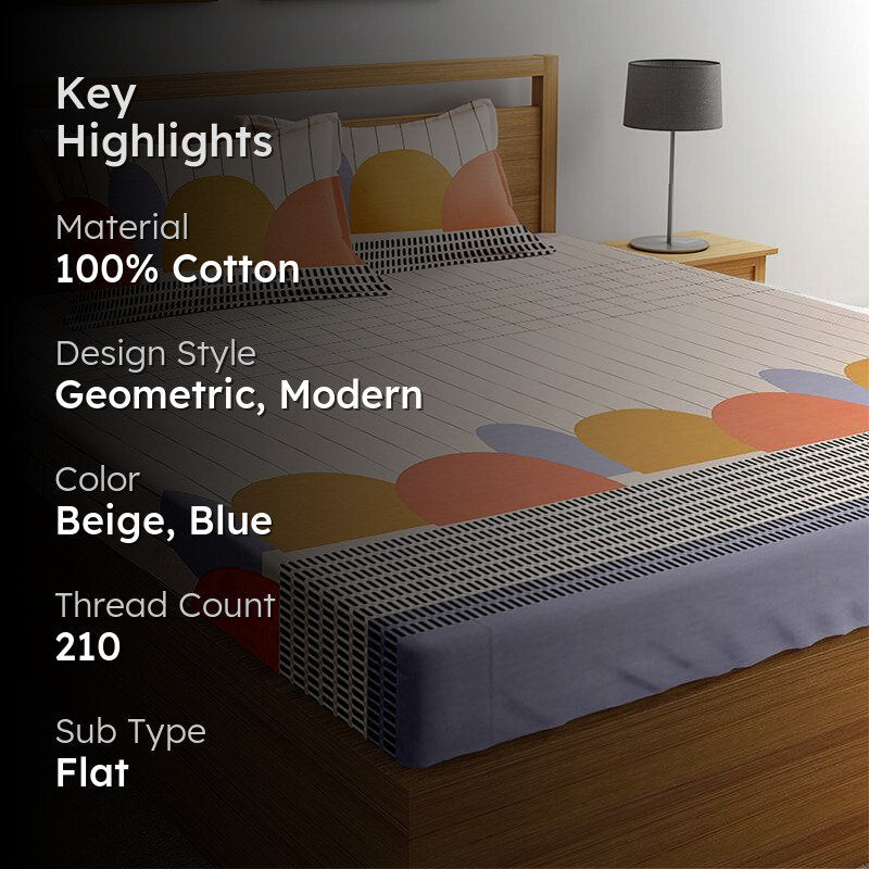 Kain Geomatric Cotton Bedsheet - 210 TC media 2