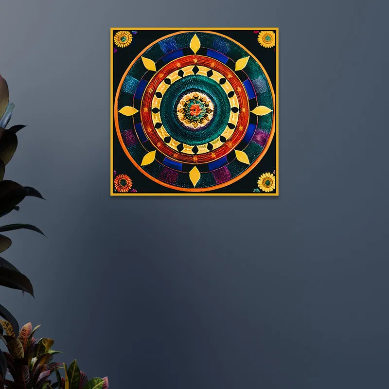 Tribal Mandala Canvas Wall Art With Frame media 7