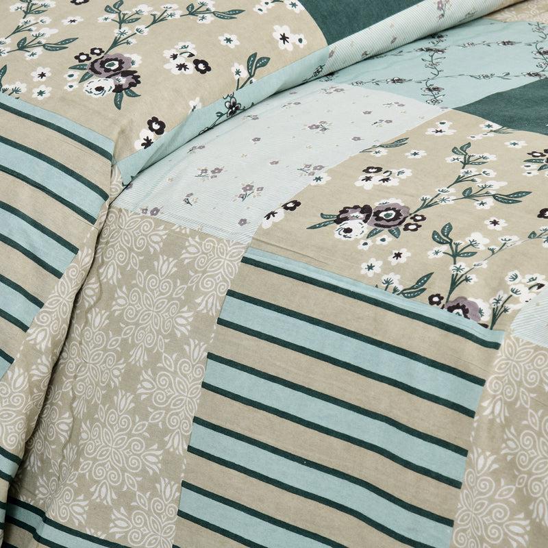 Moorah Cotton Bedsheet (Blue,White) - 160 TC media 4