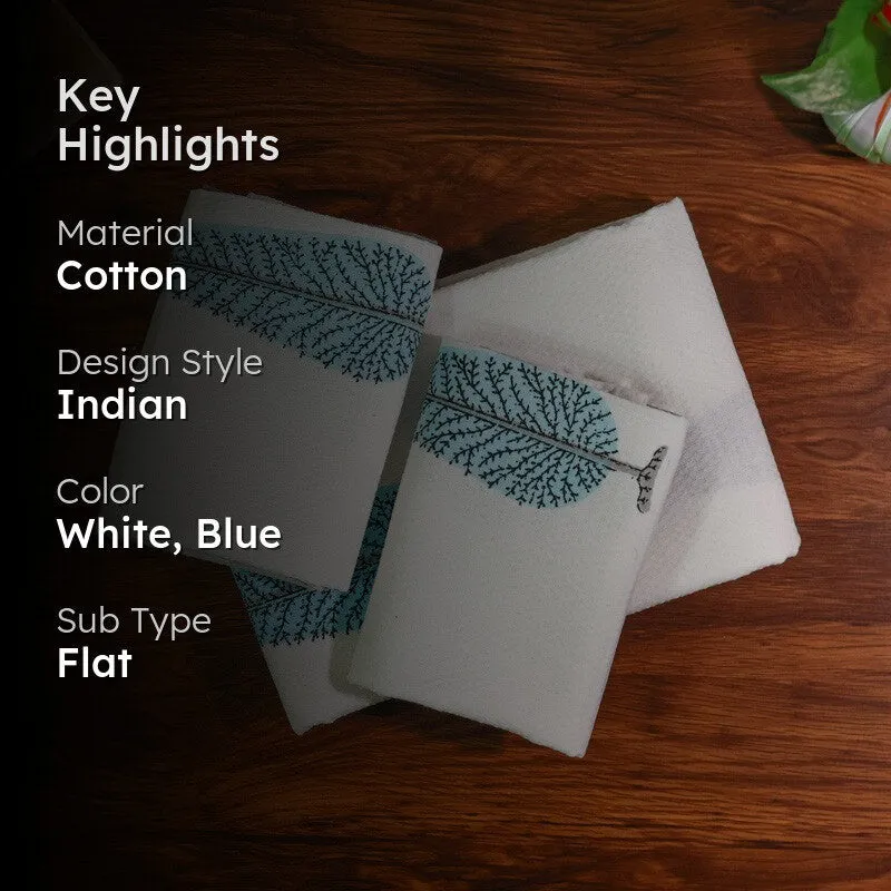 Palm Whisper Cotton Towels (Blue) - Three Piece Set media 2