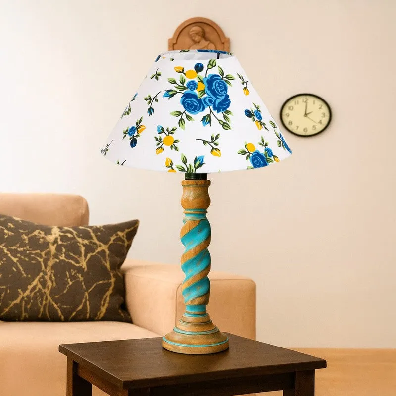 Elara Solin Floral Wooden Table Lamp - Multicolor media 4