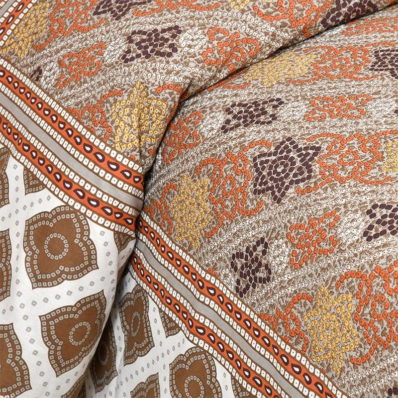 Karna Ethnic Cotton Bedsheet (Peach) - 180 TC media 3