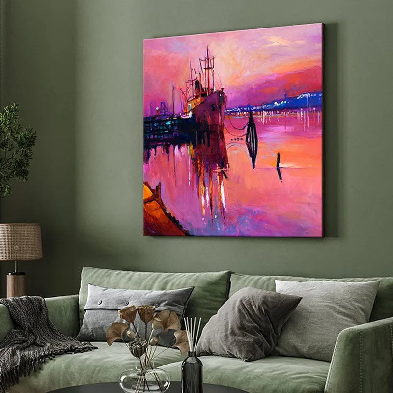Twilight On The Sea Wall Painting media 4